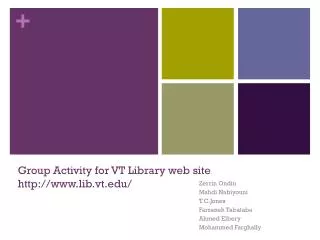 Group Activity for VT Library web site lib.vt /