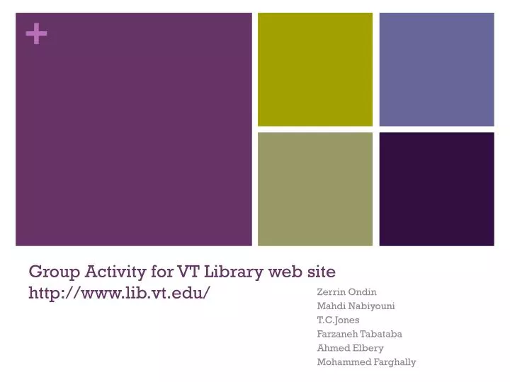 group activity for vt library web site http www lib vt edu