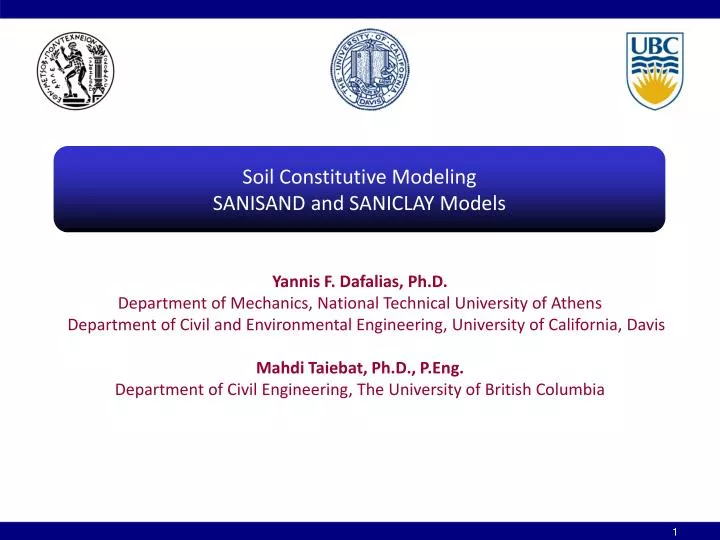 soil constitutive modeling sanisand and saniclay models