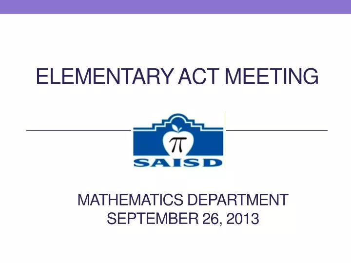 elementary act meeting