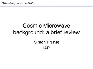 Cosmic Microwave background: a brief review