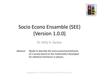 Socio Econo Ensamble (SEE) (Version 1.0.0)