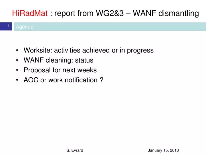 hiradmat report from wg2 3 wanf dismantling