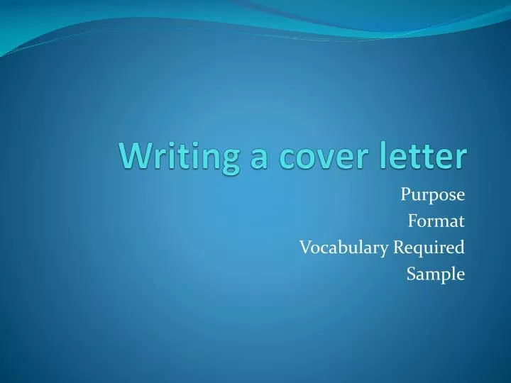 writing a cover letter