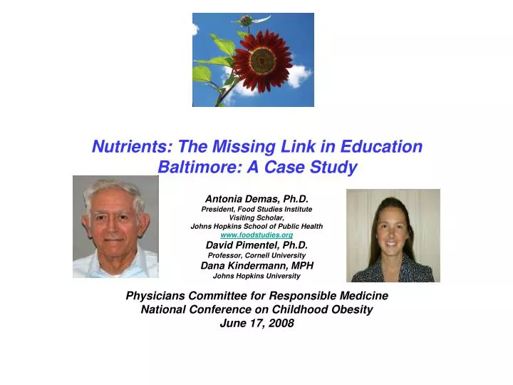 nutrients the missing link in education baltimore a case study