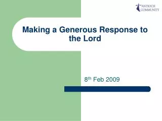 Making a Generous Response to the Lord