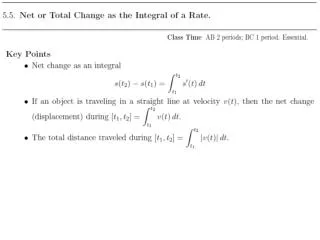 THEOREM 1 Net Change as the Integral of a Rate