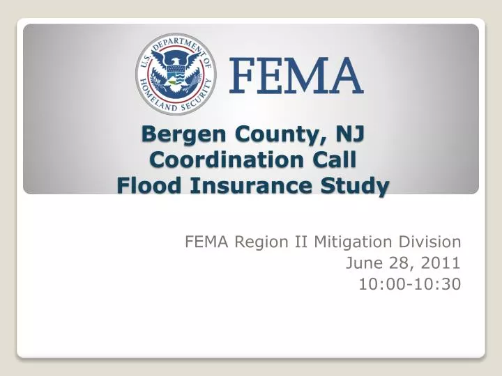 bergen county nj coordination call flood insurance study