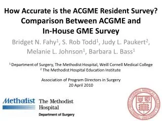 How Accurate is the ACGME Resident Survey? Comparison Between ACGME and In-House GME Survey