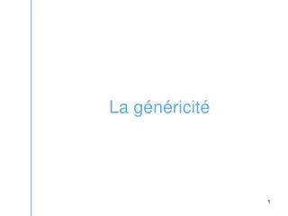 la g n ricit
