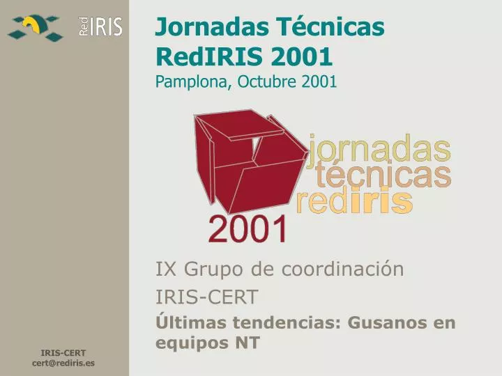 jornadas t cnicas rediris 2001 pamplona octubre 2001