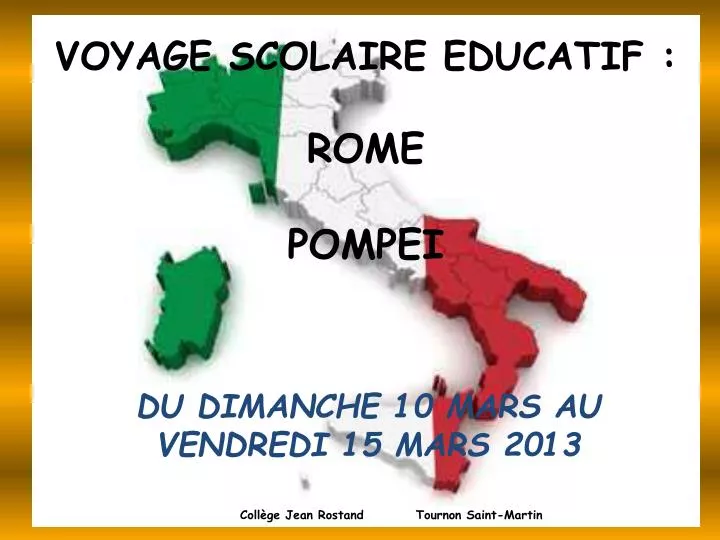 voyage scolaire educatif rome pompei