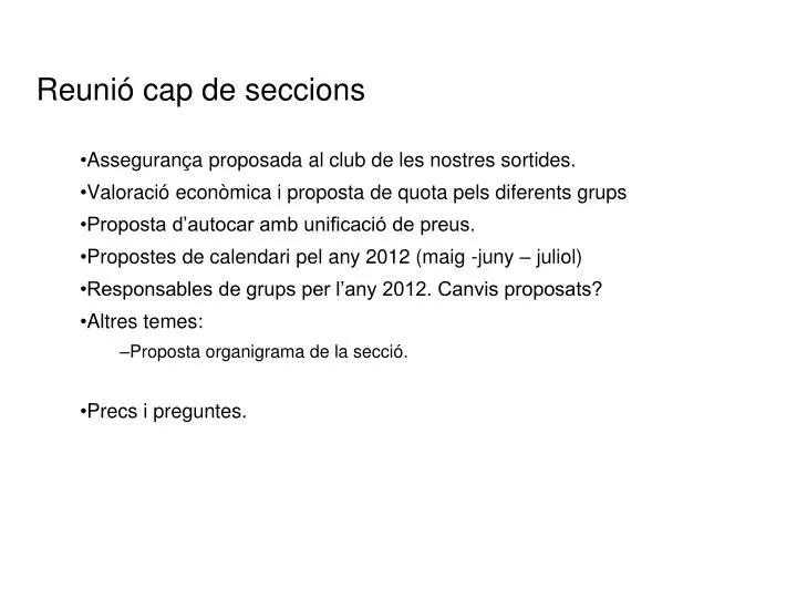 reuni cap de seccions