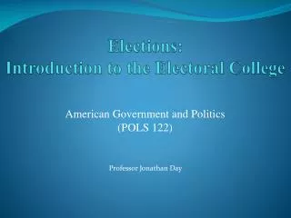 Elections: Introduction to the Electoral College