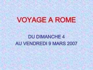 voyage a rome