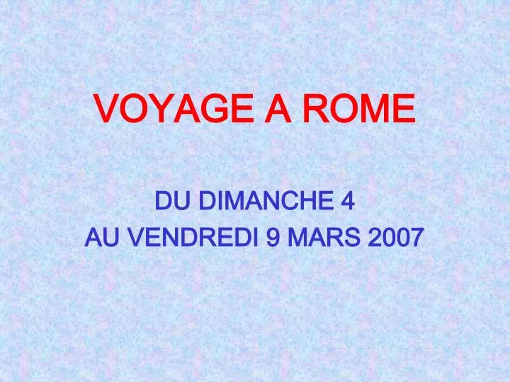 voyage a rome
