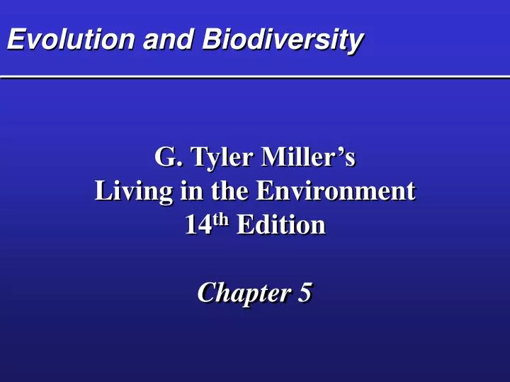 evolution and biodiversity