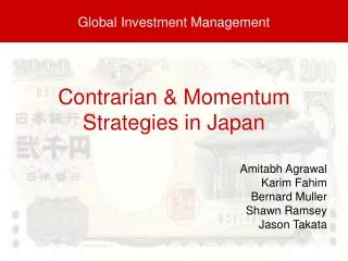 Contrarian &amp; Momentum Strategies in Japan