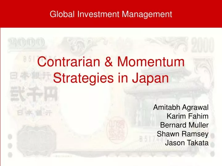 contrarian momentum strategies in japan