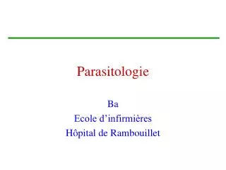 parasitologie