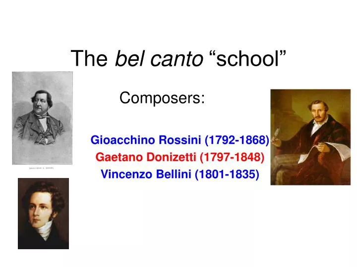 the bel canto school