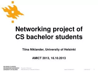 Networking project of CS bachelor students