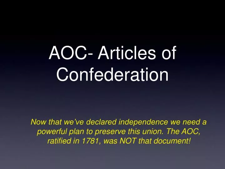 aoc articles of confederation