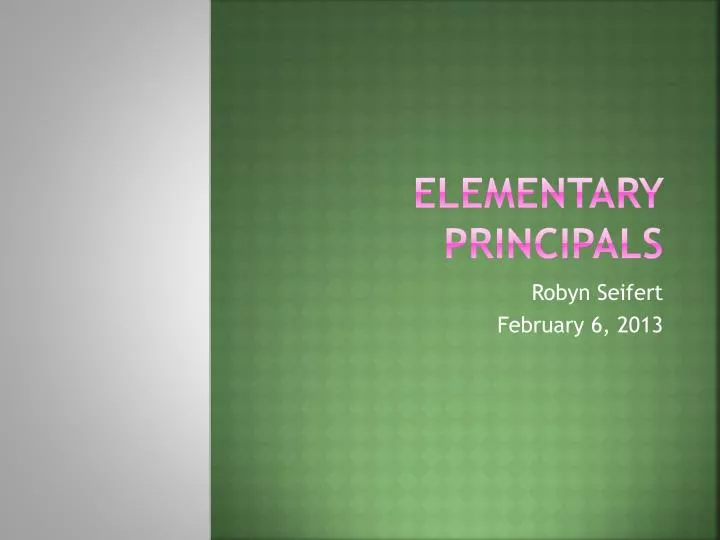elementary principals