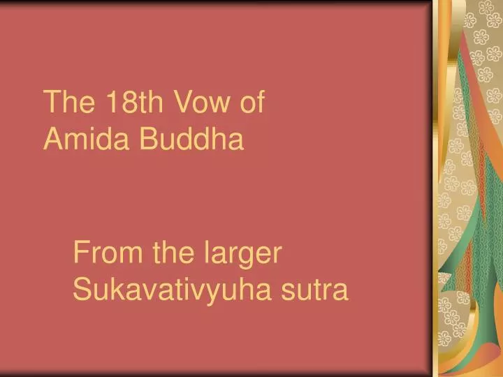 the 18th vow of amida buddha