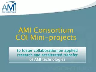 AMI Consortium COI Mini-projects