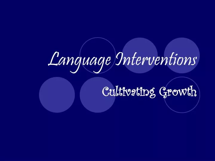 language interventions