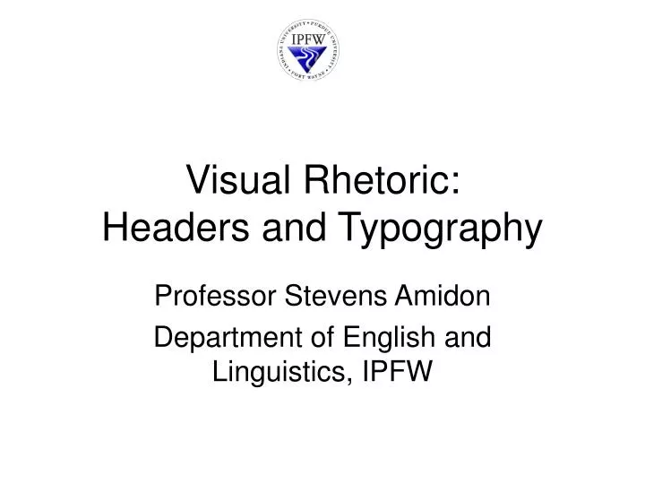 visual rhetoric headers and typography
