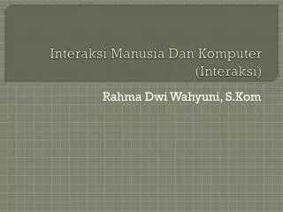 interaksi manusia dan komputer interaksi