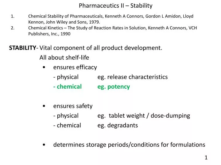 pharmaceutics ii stability