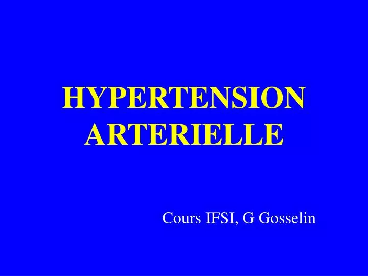 hypertension arterielle