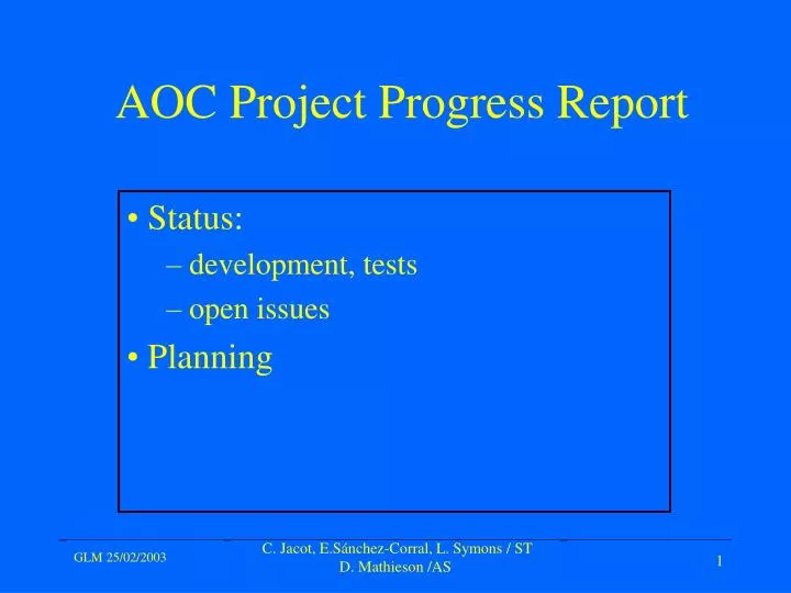 aoc project progress report