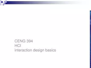 CENG 394 Introduction to Human-Computer Interaction