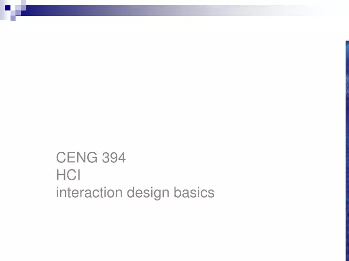 ceng 394 introduction to human computer interaction