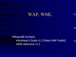 WAP, WML