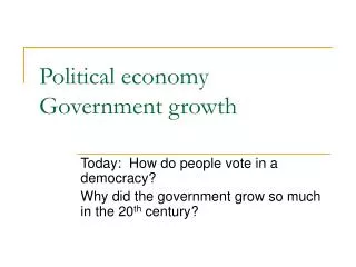 Political economy Government growth