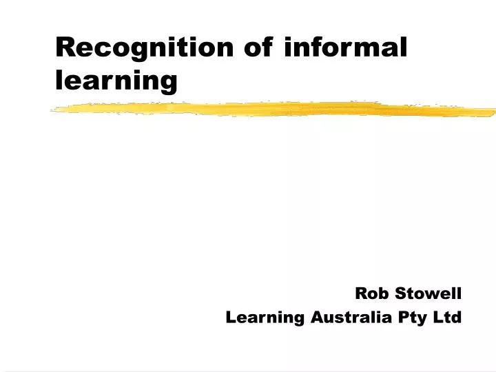 recognition of informal learning