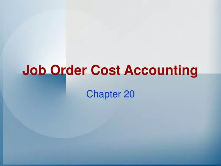 job order cost accounting