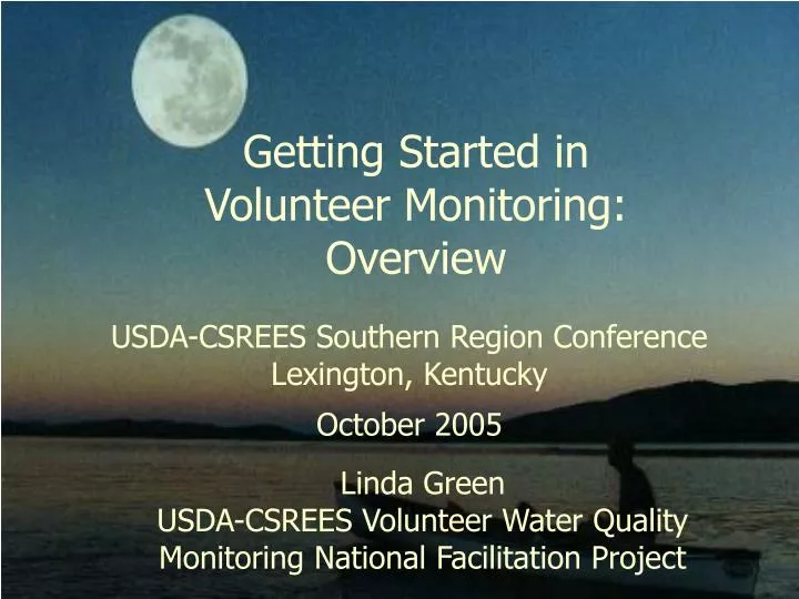 getting started in volunteer monitoring overview