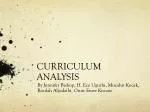 CURRICULUM ANALYSIS - slide 1