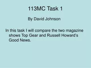 113MC Task 1