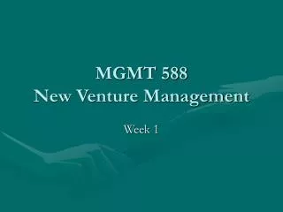 MGMT 588 New Venture Management