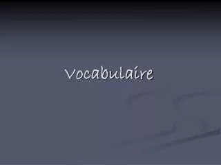 vocabulaire
