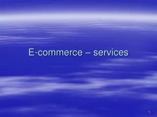 E-commerce – services