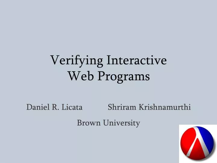 verifying interactive web programs