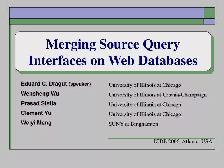 merging source query interfaces on web databases